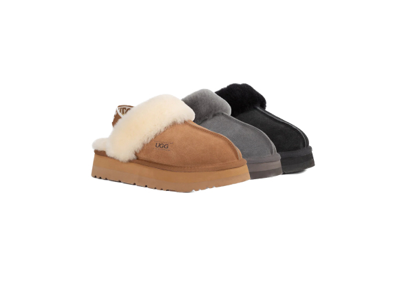 Ugg Platform Elastic Backstrap Slippers - Available in Three Colours & Seven Sizes