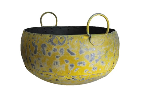 $39 for a Yellow Repurposed Iron Pot