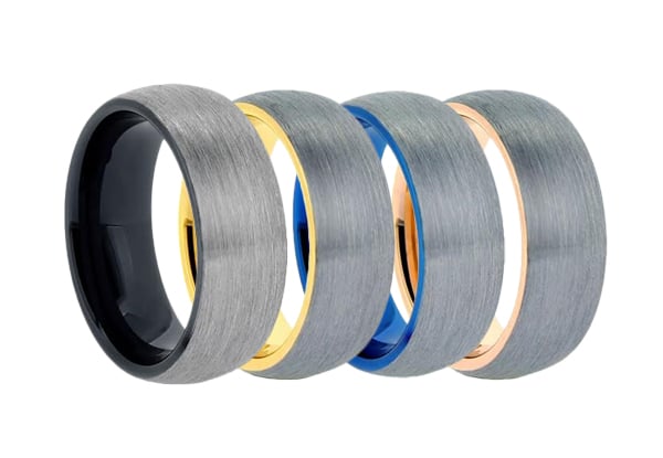 $116 for an 8mm Tungsten Men's Ring - Four Colours Available