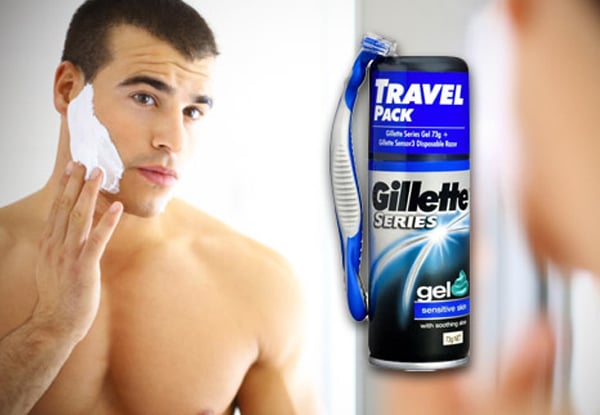 $9.99 for a Gillette Series Shaving Gel & Sensor Disposable Razor Travel Pack with Free Shipping