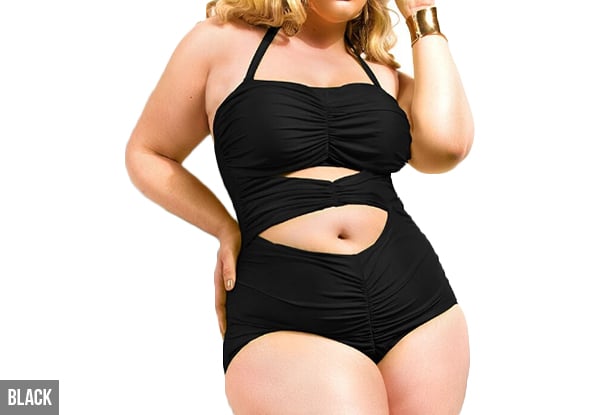 $25 for a Plus Size One Piece Swimsuit Available in Ten Colours