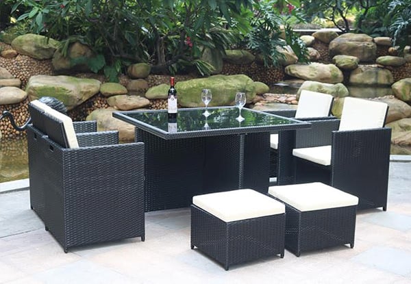 $799 for a Nine-Piece Wicker Outdoor Furniture Set