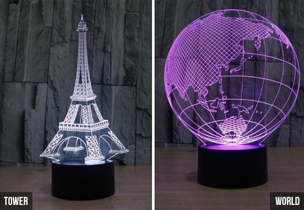 $29 for a Colour-Changing 3D Illusion Led Lamp - Available in 13 Designs