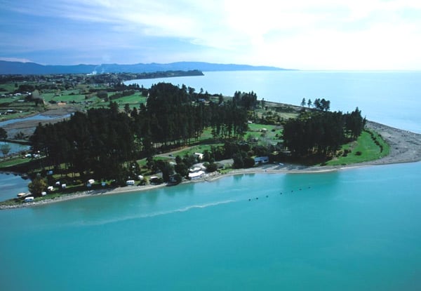 $85 for a Kitchen Cabin Stay for Two People, $115 for a Two-Night A-Frame Motel Unit, OR $125 for a Beachfront Motel Unit in Mapua (value up to $250)