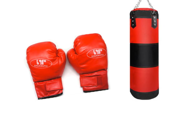 $40 for a Hanging Boxing Bag with Gloves - Available in Two Options