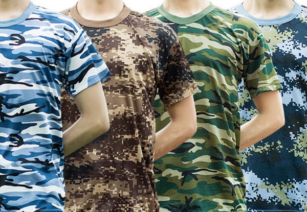 $9 for a Men's Camouflage Tee Available in Six Colours