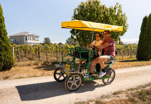 Up to 57% Off Crocodile Bike Hire in Martinborough - Options for Weekdays or Weekends - Choose from 2, 4, or 6 Seater Bike