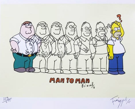 $99 for a Signed Dick Frizzell Limited Edition "Man to Man" Print