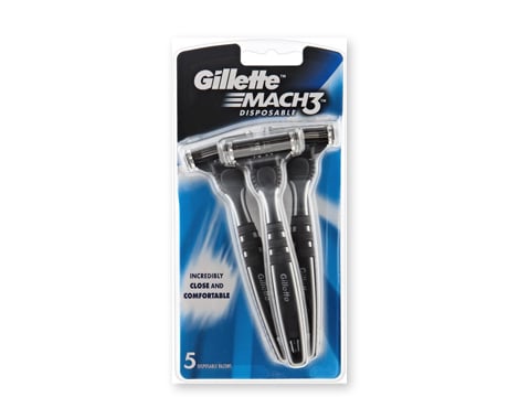 $15 for a Five-Pack of Gillette Mach3 Disposable Razors with Free Shipping (value $39.99)