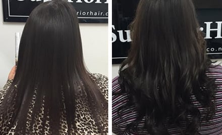 $299 for Up To 30 Premium Grade 18-Inch Tape-In Human Hair Extensions incl. Installation, Style Cut & Loop Brush (value up to $615)