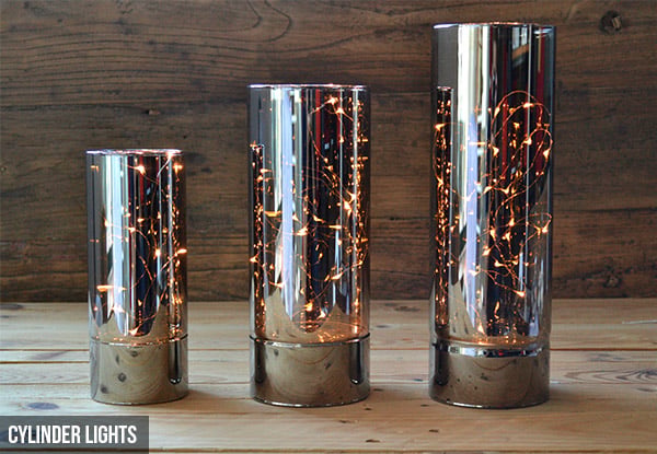 $39.99 for a Set of Three LED Dome or Cylinder Lights or $9.99 for a Bottle Light with Free Shipping