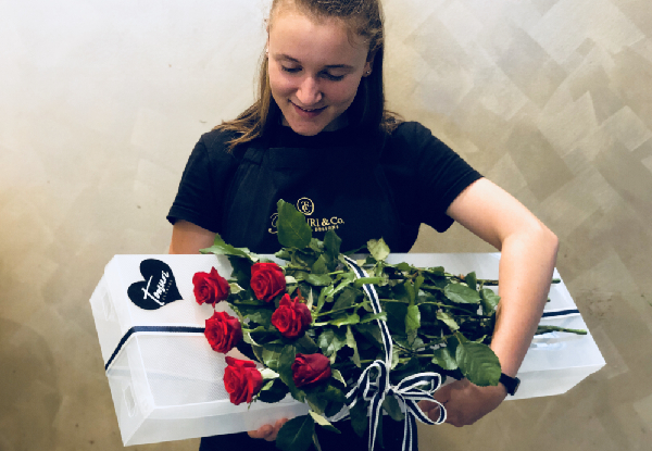 Half-Dozen Valentine's Day Red Roses in Signature Rose Box incl. Auckland Delivery - Option for Multiple Colours Available