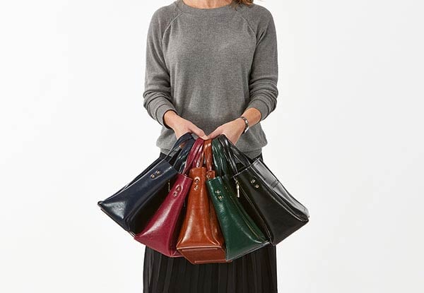 Minx Leather Zipper Classic Handbag - Five Colours Available