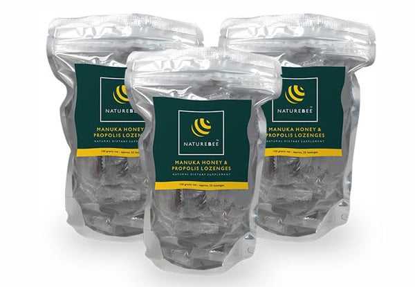 Three 25-Packs Manuka Honey & Propolis Lozenges