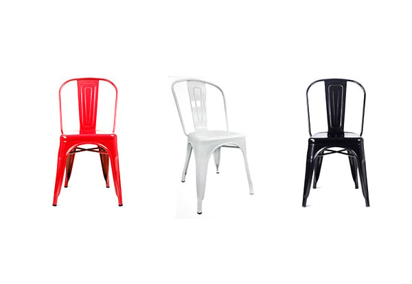 A Set of Two Metal Dining Chairs with Options to incl. Four - Three Colours Available