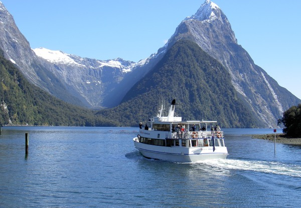 Per-Person, Twin-Share Three-Night Four-Star Accommodation Stay in Queenstown & Milford Sound Cruise incl. Domestic Flights, Accommodation, Hotel Pick-Up & More - Options for Departure from Auckland, Wellington or Christchurch