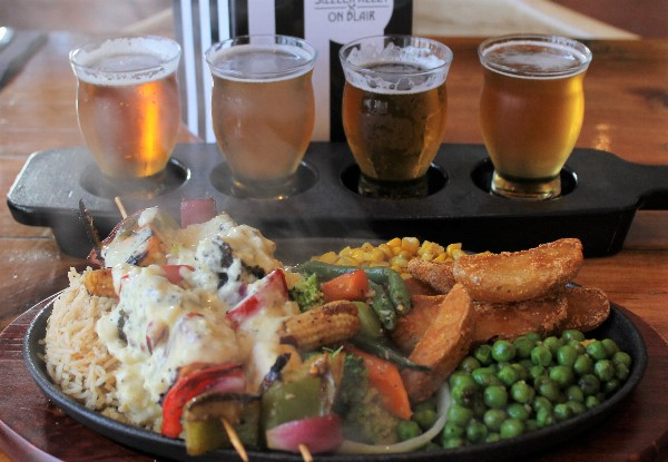 Craft Beer Tasting Paddles & Pizza or Sizzler Platter for Two People - Options for up to Eight People - Valid for Takeaway
