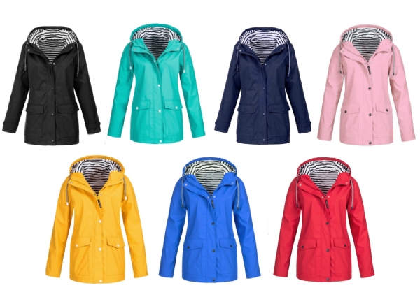 Winter Rain Jacket with White/Black Striped Lining - Seven Colours & Eight Sizes Available