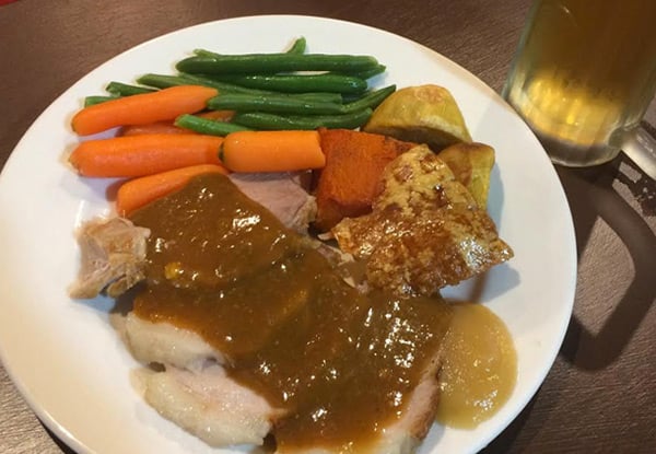 $22.50 for Hot Pork Roast Dinner, Dessert & a House Beer (value up to $45)