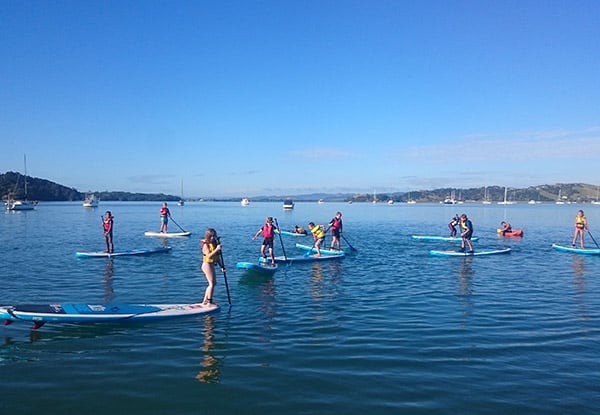 $14 for a One-Hour SUP Board Hire for One Person or $25 to incl. a Lesson – Options for Two, Four or Six People Available