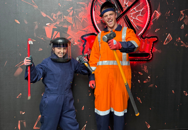 Smash-Your-Own-Way Rage Room With The Full Experience Session for One Person - Option for Wreck It Session, Glass Room or Rage & Glass Room