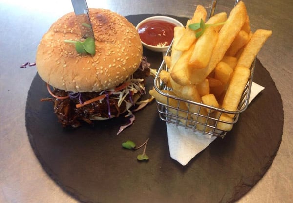 $25 for Two Burgers & Fries - Beef, Chicken, Fish, Pulled Pork & Vege Options Available (value up to $41.80)