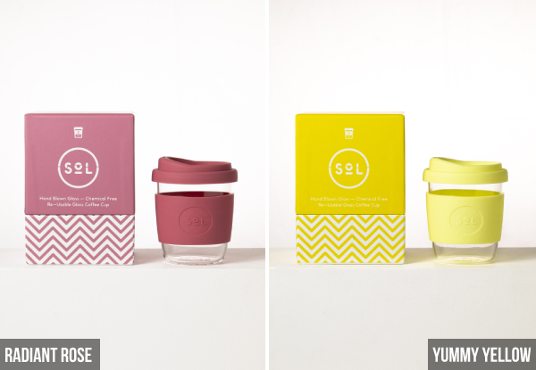 SoL Reusable 100% Plastic Free Coffee Cup 355ml - 13 Styles Available
