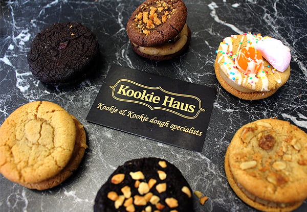 Any Six Combinations of Delicious Kookie Dough Sandwiches - Options for Any 12 Combination or a Giant Kookie - Gluten-Free and Vegan Options Available