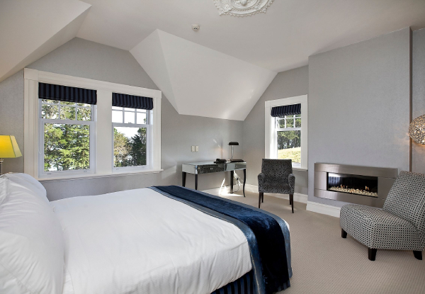 One-Night Luxury Stay for Two People at the Larnach Castle's Camp Estate incl. Breakfast, Pre-Dinner Drinks, Canapes, Larnach Castle Entry, & Complimentary AV Tour - Option for Two Nights & to incl. Four-Course Dinner