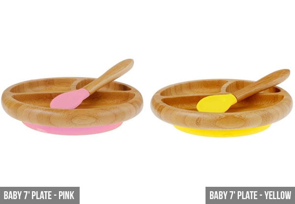 Avanchy Bamboo Suction Baby Serving-Ware Range - Options for Plates or Bowls & Spoons with Free Delivery