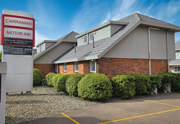 One-Night Stay at Carramar Motor Inn Palmerston North for Two People - Option for Executive Studio or Executive Suite
