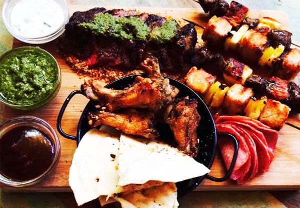 $45 for a Meatlovers, Seafood or Vegetarian Platter to Share incl. Two Beverages & House Dessert - Options for up to Six People (value up to $255)