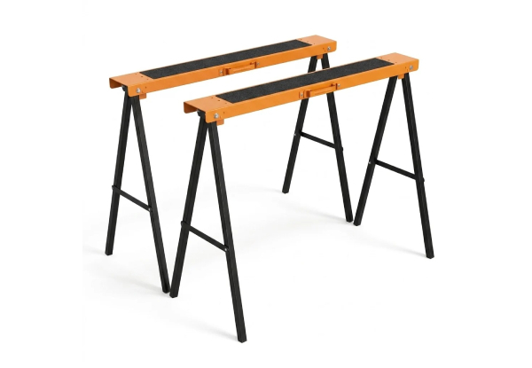 Two Heavy-Duty Sawhorse Support Frame Set