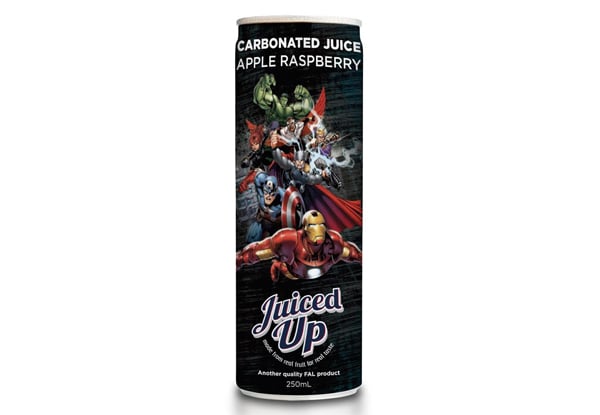 From $19.99 for a 24-Pack of Avengers Juiced Up Carbonated Apple & Raspberry Juice with Free Shipping