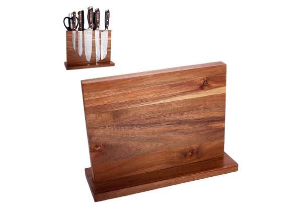 Double-Sided Wooden Magnetic Knife Block Holder