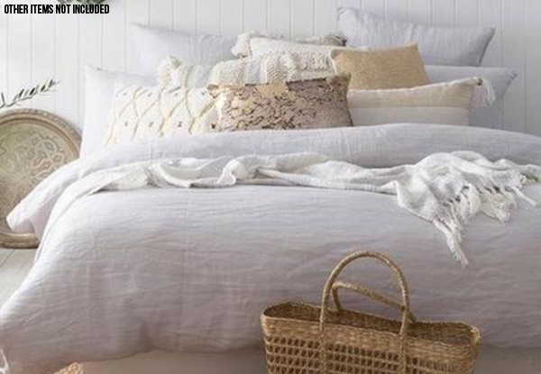 Bambury Silver Linen Quilt Cover Set - Two Sizes Available