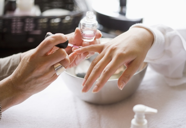 Essential Manicure for One Person - Options for Essential Pedicure, Shellac Add-On, French Polish Add-On, File & Paint, Shellac Manicure, or Shellac Pedicure