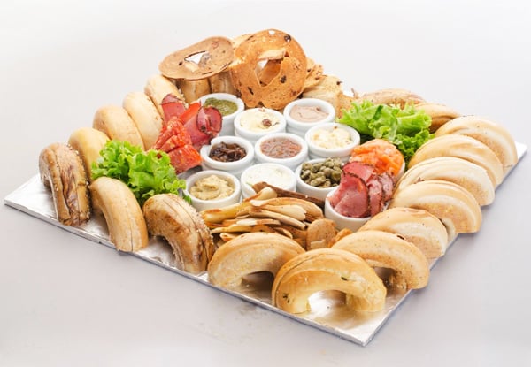 $65 for an Antipasto & Naked Bagel Platter with Cream Cheese, OR a Classic Bagel & Naked Bagel Platter with Cream Cheese – Feeds up to 20 People (value up to $134)