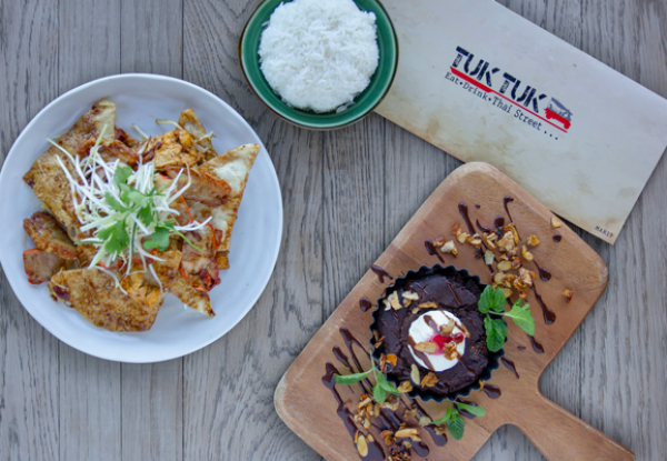 Three-Mix Thai Main, Rice & Amy’s Toasted Chocolate Cookie with Ice Cream from Sunday – Thursday