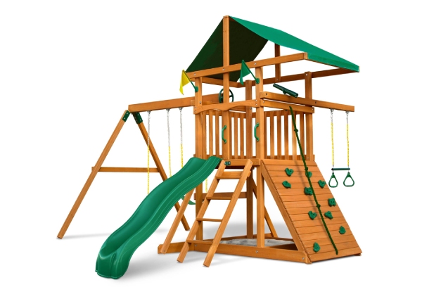 The Kiwi Wooden Playground Set with Add-On Bucket Swing