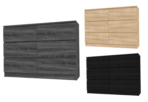 Como Six Drawer Lowboy - Three Colours Available