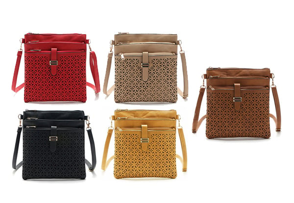 Three-Zip Cross Body Bag - Five Colours Available