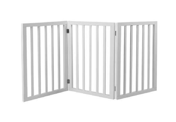 PaWz Wooden Pet Gate Fence Barrier Door Safety Retractable Portable Design - Available in Two Colours