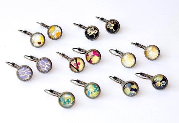 $15 for a Pair of Vintage Glass Dome Earrings or Two for $25 - Available in Nine Colours