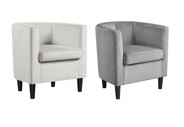 Two-Piece Barrel-Shaped Accent Arm Chair - Available in Two Colours