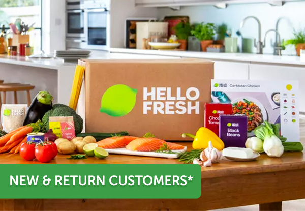 HelloFresh NEW & RETURN Customer Special Offer - Up to $160 OFF Two Boxes, or $190 OFF Four Boxes - Classic, Veggie, Family-Friendly, Calorie Smart, Carb Smart, Protein Rich or Flexitarian Recipes