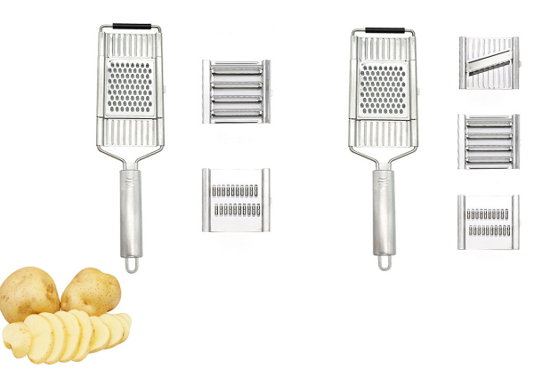 Three-Piece Stainless Steel Multi-Purpose Food Slicer Set - Available in Four-Piece Set & Option for Two Sets