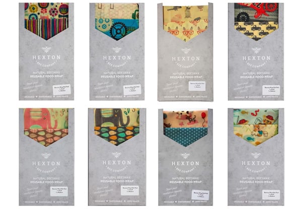 Eco-Friendly Kids Reusable Beeswax Wrap Pack - Eight Style Options Available