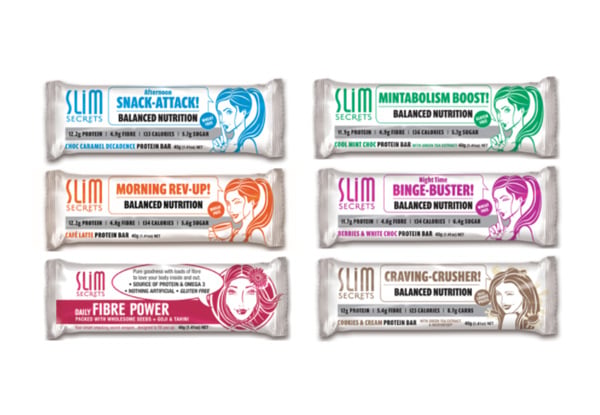 Pack of Six Slim Secrets Protein Bars - Six Flavours Available