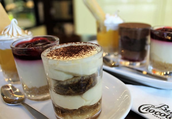 Two Mini Dessert Tasting Plates with your Choice of Three Desserts Each for Two People - Option for Four People & Five Locations